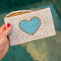 Hand beaded Balinese Clutch - Blue Love