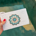 Hand beaded Balinese Clutch - White
